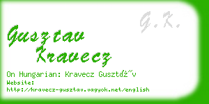 gusztav kravecz business card